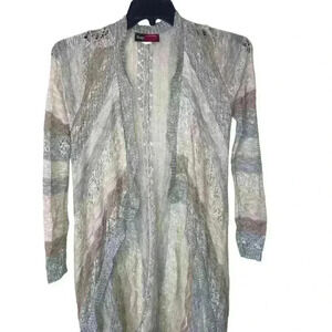 Open Knit Open Face lightweight long cardigan Exc Con size Medium